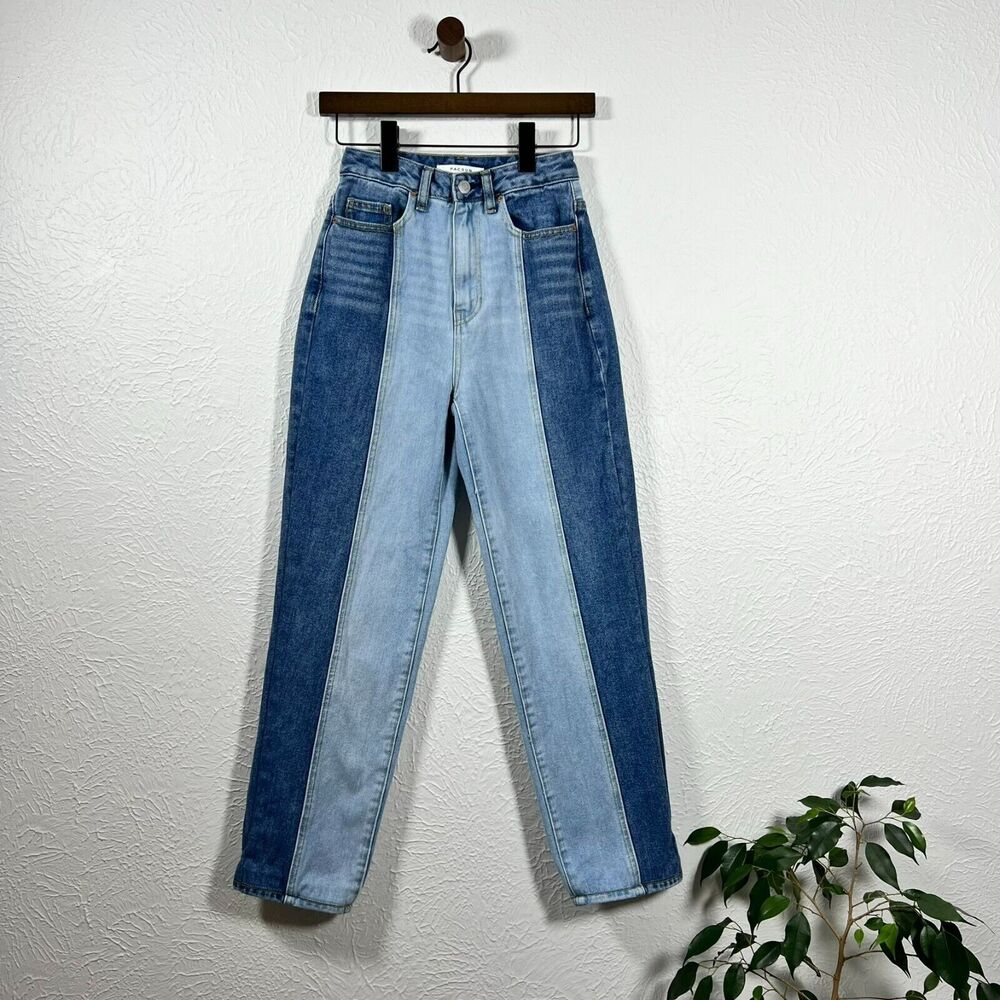 PacSun 90s Eco Two-Tone High Rise Colorblock Patch Boyfriend Jeans Women's 24 - Picture 3 of 15